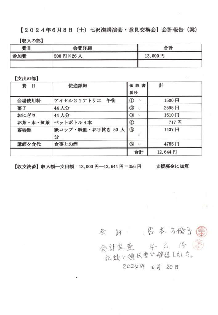 20240608意見交換会会計報告